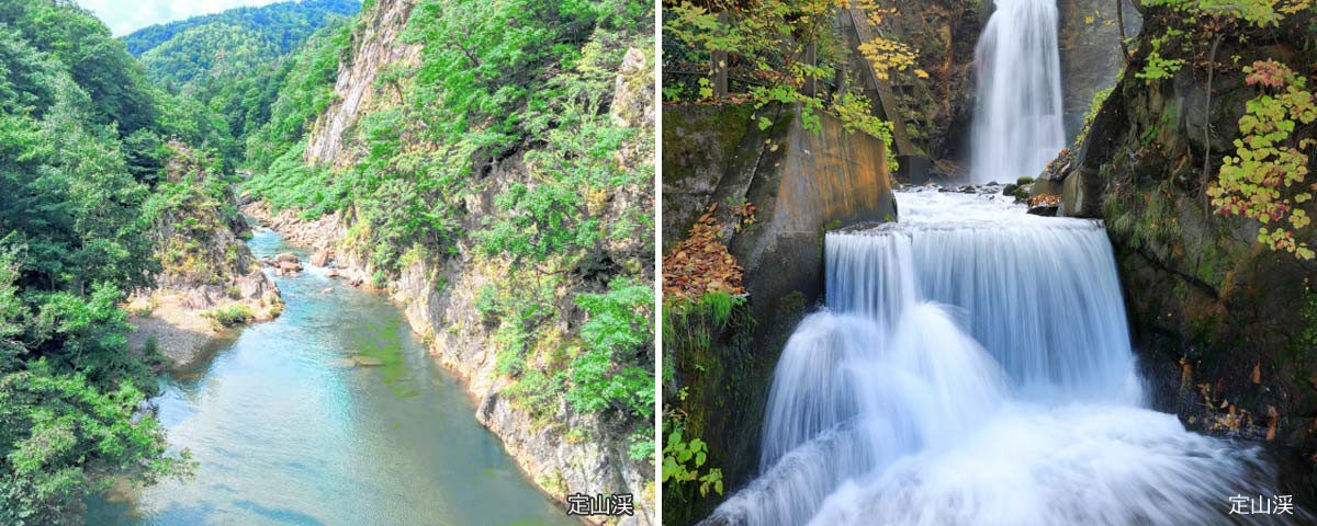 定山渓の川 白糸の滝